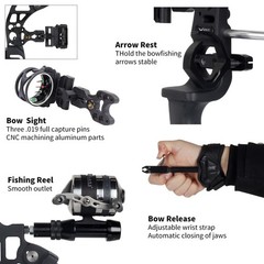 Aechery Bowfishing Bow Kit 30-60LBS – Compound Bow Fishing Cambos Kits – Fish…
