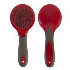 Hilason Soft Touch Horse Mane & Tail Brush Red Grey