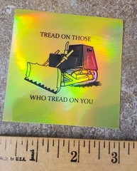Killdozer Sticker Holographic HEAVY DUTY WEATHER PROOF VINYL Gadsden Flag 3×3″