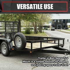 U-Bolt Trailer Spare Tire Bracket, Spare Tire Carrier Galvanized Threaded Spa…