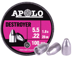 Apolo Destroyer Slug .22 Cal Air Gun Pellets .22 Caliber, 28 Grain, 100 Count