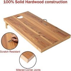 UKASE Solid Wood Regulation Size Cornhole Set Portable Bean Bags Toss Game with