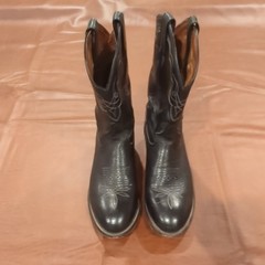 Tony Lama Western Cowboy Boots Black Leather CT456 Men’s Size 7.5D Discontinued