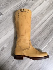 Frye Campus Low Heel Tall Riding Wide Calf Boots FR42112 Banana Women 9B