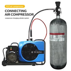 TUXING 4500Psi/300Bar Pcp Air Tank 9L Carbon Fiber HPA Tank with Luminous valve