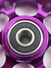 YAK Fleur Purple/White 110mm Scooter Wheels Full Metal Core 608RS ABEC 9 Bearing