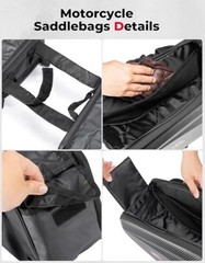 Motorcycle Saddlebags Expandable 20-30L Eva Hard Side Bag Compatible with