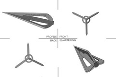 FSFF 3-Blade Carbon Fiber Razor Dart, 12 pack, 0.84” widest sharpest broadhea…