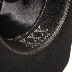 VTG Justin Milano Hat Co. 3X Black 100% Wool Cowboy Hat ~ Size 7 1/8 (56.5cm)