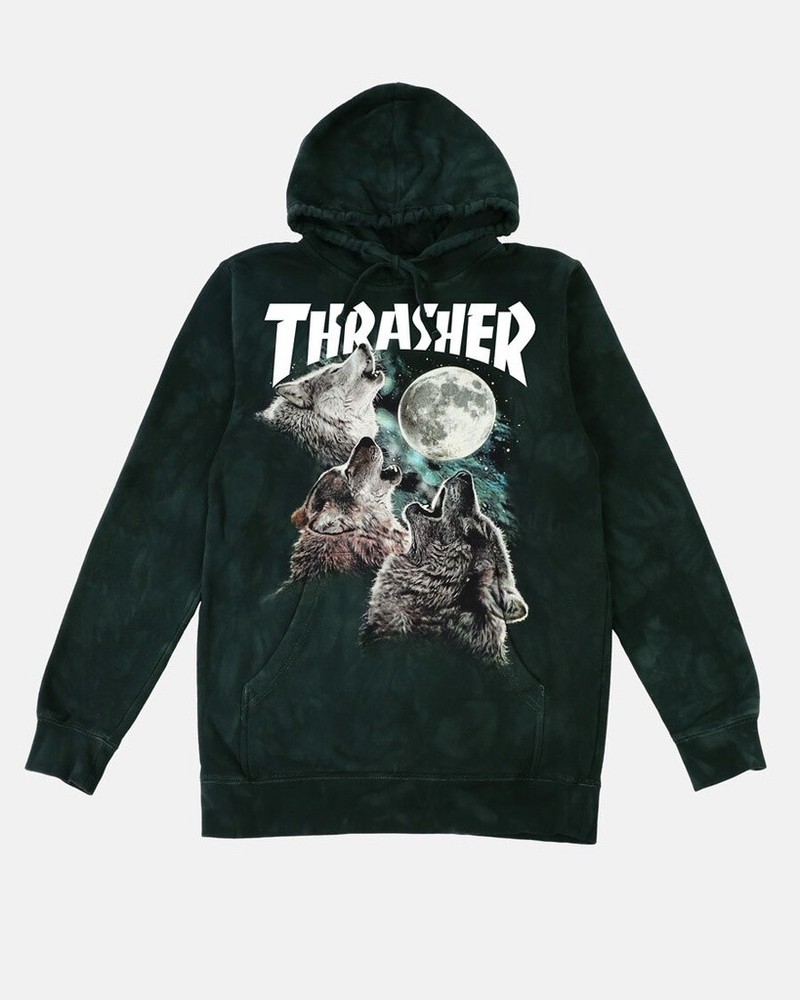 Thrasher Magazine x The Mountain 13 Wolves Black Hoodie Sweatshirt RARE