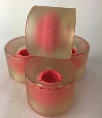 Cruiser CLEAR BRIGHT Pink CORE GUMMY Skateboard Wheels 82A 62 mm Stone Sanded