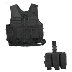 Shooters Gate Paintball Vest & Drop Leg Carrier Set – Black