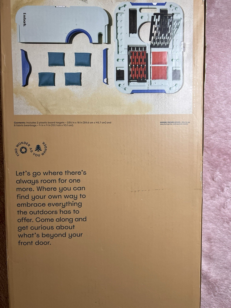 Embark OptiTurn LP Mini Beanbag Toss Set w/ 8 Bags & Carry Case, Blue/Red/White