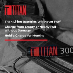 Titan Lithium-Ion Airsoft Battery | 3000mAh 11.1v Nunchuck T-Plug, Deans (1157)