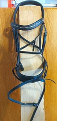 Dressage Bridle, Black, Extra Full Size W/flash
