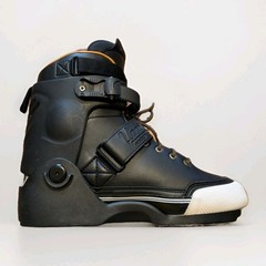 K2 Unnatural Skate Sz Us 11.5 Black Brown Leather Aggressive Inline Roller Blade