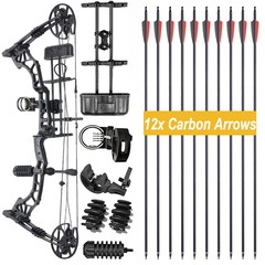 Compound Bow Set 30-70lbs Archery Hunting Arrows RH for Adult Target Shooting