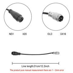 Waterproof Charging Cable GX16 Connector for Dualtron Electric Scooter