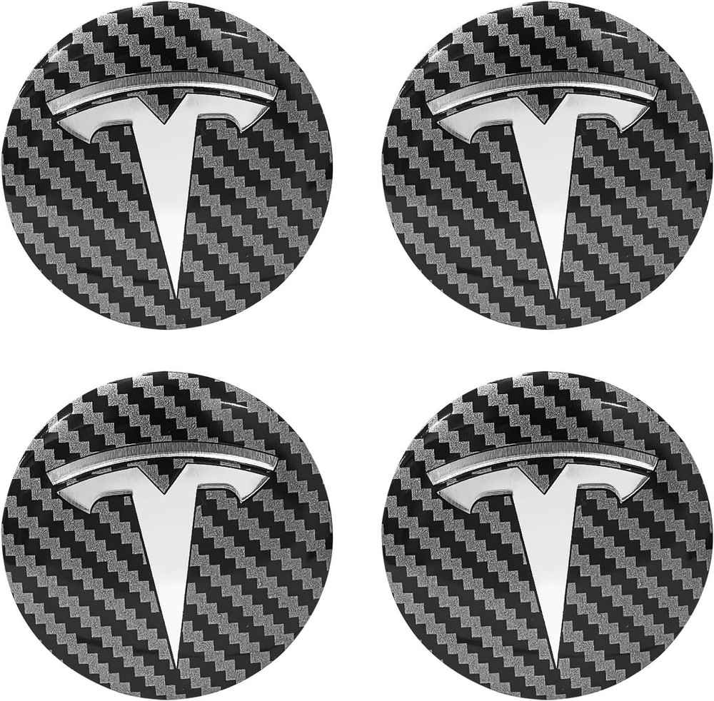 4 Pack Aluminum Waterproof Wheel Cover Center Emblem Sticker for Tesla Model 3 M
