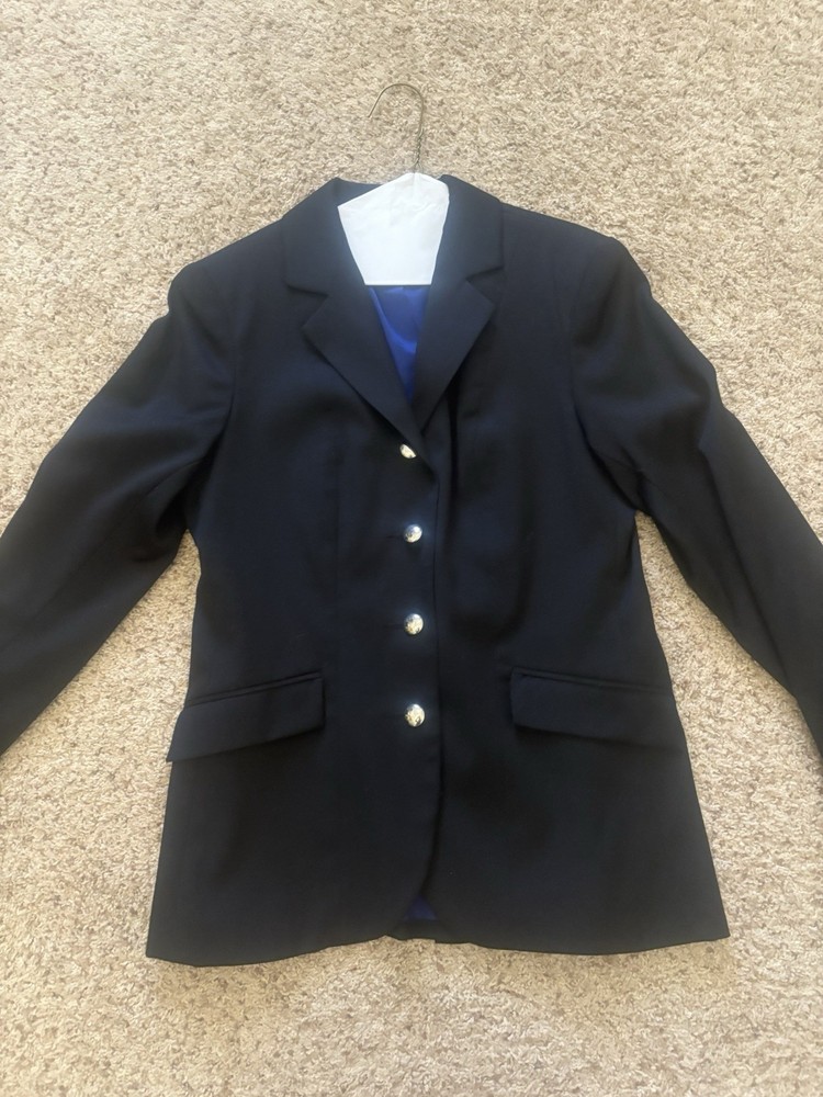 Devon Aire Black LADIES DRESSAGE Coat Size 10 R *VGC* WOOL Blend