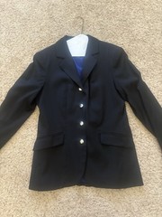 Devon Aire Black LADIES DRESSAGE Coat Size 10 R *VGC* WOOL Blend