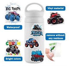 30Pcs Random Cool Monster Truck Car Waterproof Stickers Truck Party Favors Gift