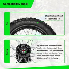 14» Rear Wheel 90/100-14 3.00-14 Dirt Bike Tire Rim For CR80R CR85R CRF125F