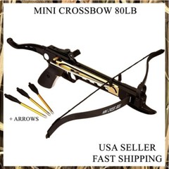 NEW 80LB ARCHERY HUNTING Gun SELF COCKING PISTOL CROSSBOW W/ 15 ARROWS BOLTS SET