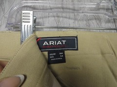 Ariat Heritage Front Zip Breeches 38R Tan Knee Patch Riding Pants Equestrian Men