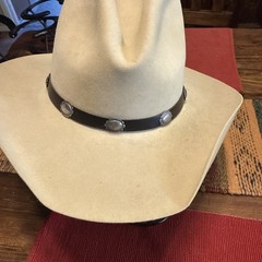 Native American Sterling Silver Concho Style Hat Band