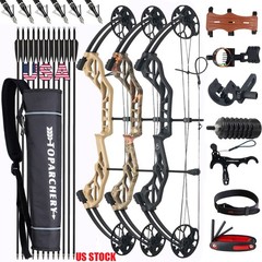 Archery Compound Bow Set Right Hand 19-70LB Adjustable 320 FPS Hunting Arrows