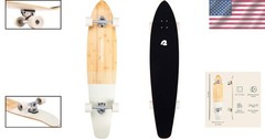 Zed Pintail Cruiser Longboard – 44in Bamboo & Maple, ABEC-7 Bearings, 70mm Wh…