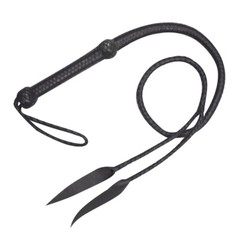 04 Feet Long 12 Plait Real Leather Weaving Bull Whip Black