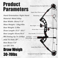 Compound Bow Kit Adjustable for Outdoor Use & Target Practice, 20-70lbs Arche…