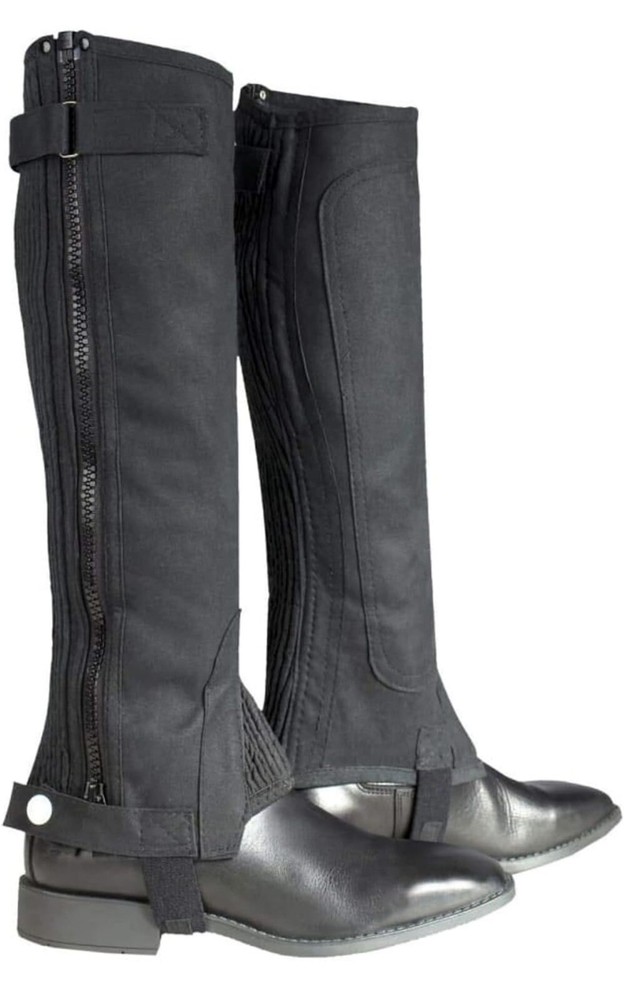 HORZE Amara Equestrian English Riding Unisex Kids Half Chaps Synthetic Leather S