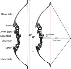 40lbs Bowfishing Bow Arrow Set Adults Beginner Combo Kit Reel Fish Recurve Bows