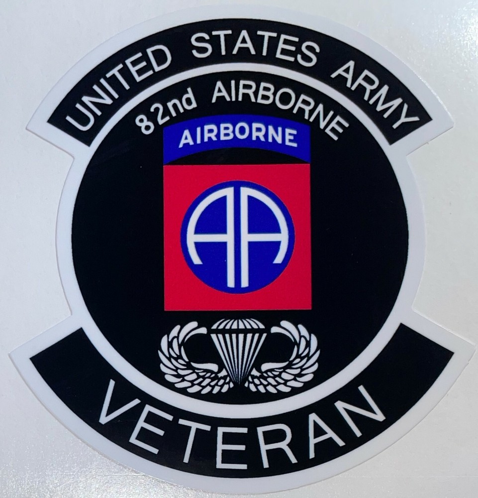 US Army 82nd Airborne Division Veteran Sticker Waterproof New D68