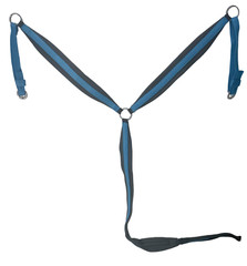 D.A. Brand Premium Light Blue/Black Nylon Bridle Set w/Breast Collar DA1165