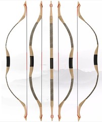 25-55lbs Traditional Recurve Bow Mongolian Archery Longbow Hunting Target RH LH