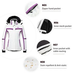 Wantdo Women Warm Winter Jacket Rain Jacket Waterproof Ski Jacket Snowboard Coat