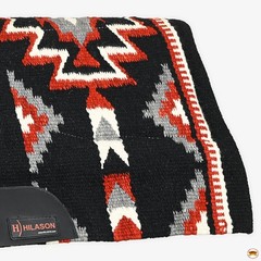 HILASON 32×32 In Western Horse Saddle Wool Blanket Pad Fur Padding Black