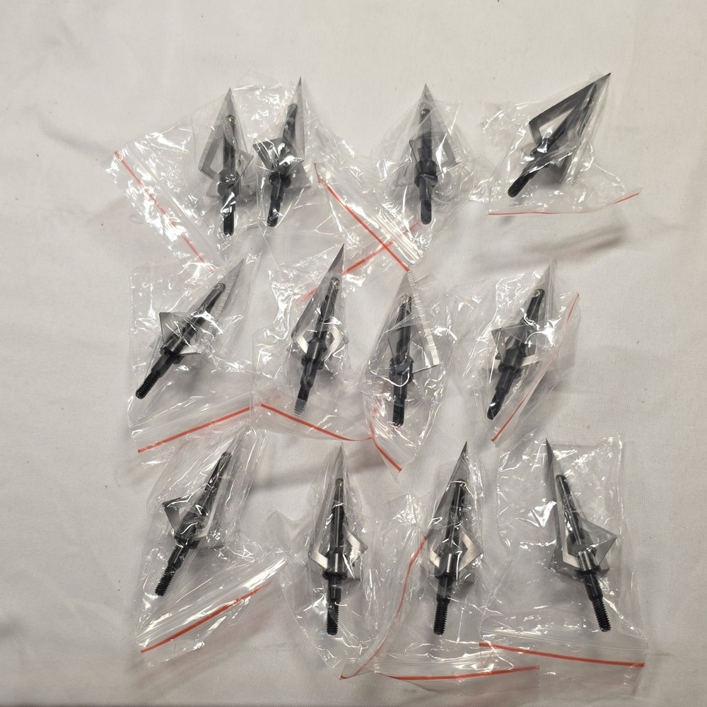12-Pack 4-Blade Fixed Hunting Broadheads – 116 Grain Arrow Tips