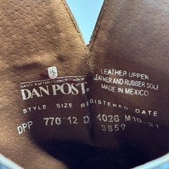 Dan Post Cowboy Boot Size 12D Men’s Leon Top Western Performance Boot DDP 770