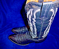 DAN POST MENS BLACK LEATHER BOOTS SIZE 12M DEEP V