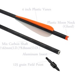 16″-22″ Mixed Carbon Arrow Crossbow Bolts for Archery Target Bow Hunting
