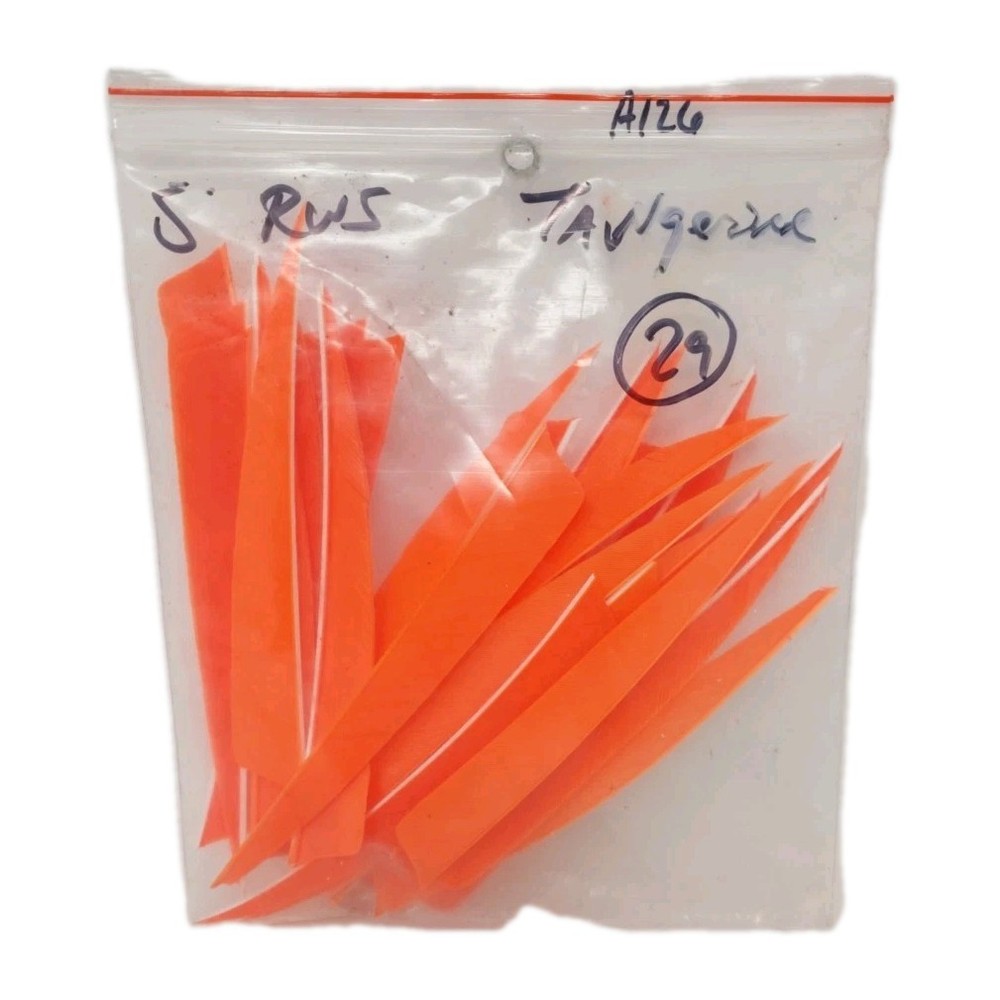 29 Count Archery Arrow Feathers 5″ Right Wing Shield: Tangerine Orange