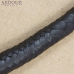 Genuine Black Leather Whip Cow Hide Leather Bull Whip 3 Feet Long 16 Plaits