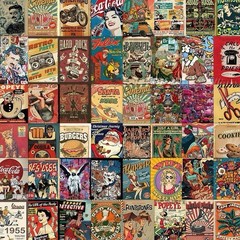 30Pcs Random Cool Retro Funny American Style Poster Waterproof Stickers