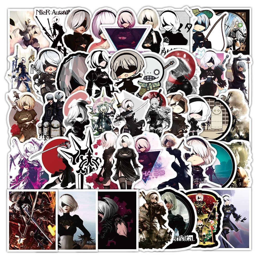 Mix 10/50 PCs Nier Automata 2B Anime Game Luggage Laptop Car Kid Gift Sticker