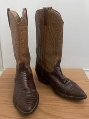 Dan Post Brown Leather Western Cowboy Boots Pointed Toe Stitched Shaft 9